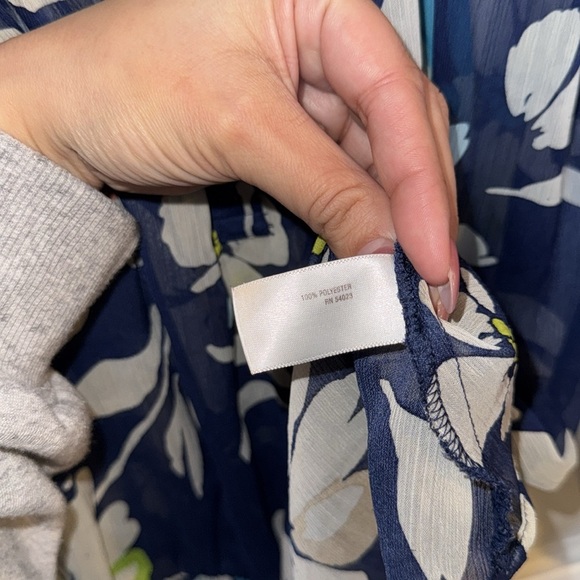 OLD NAVY- Blue floral peplum blouse size Small - Picture 9 of 11